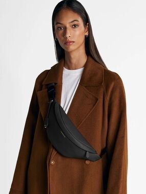 MAISONdeSABRÉ Black Leather The Sling Bag w/matching card wallet